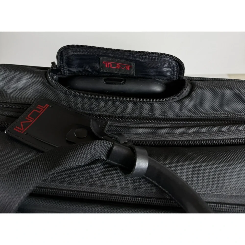 TUMI Alpha 26004D4 Rolling Briefcase Expandable 2-Wheel Black Ballistic Nylon